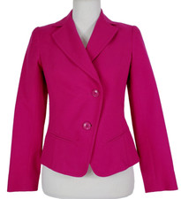 Trina Turk Womens 2 Fuchsia Pink Lined Offset Buttons Career Blazer Jacket USA
