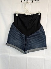 Isabel Womens Ladies Maternity Denim Shorts Size 4 Stretch Waist Midi Short