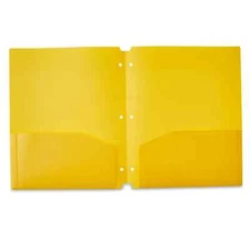 Pen+Gear 2-Pocket Poly Folders 9.4" x 11.4" Yellow 50 Pack