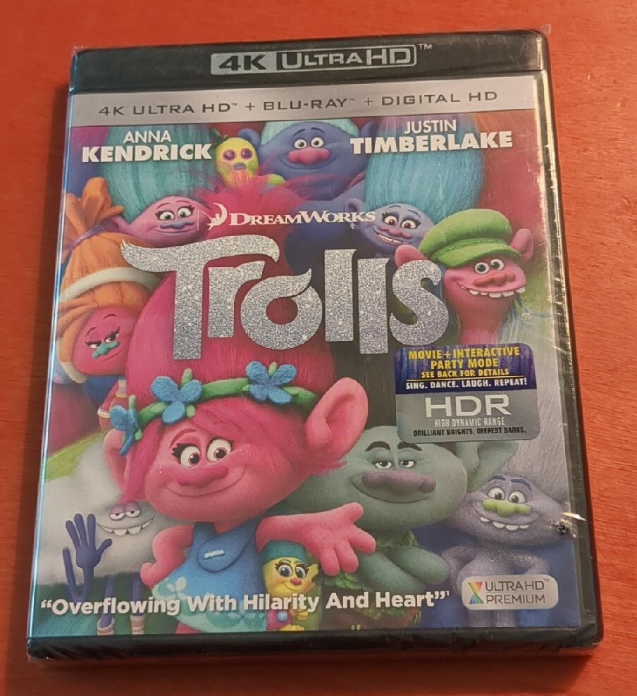 Trolls 4K Ultra Hd blu-ray Anna Kendrick Justin Timberlake Mike Mitchell 4K  UHD