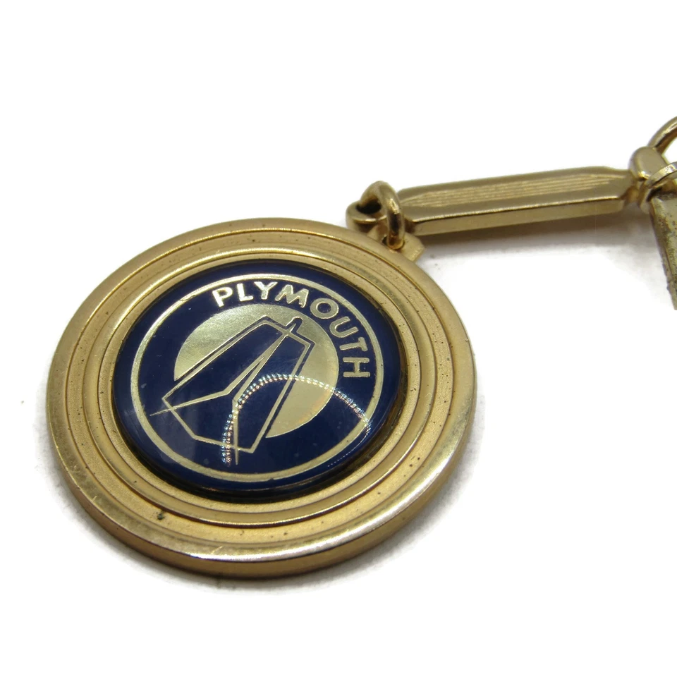 Plymouth Cars Logo Vintage Keychain Auto Collectible Gold Tone by Swank - Image 4 of 4