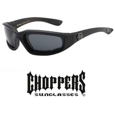 Choppers Padded Foam Wind Resistant Frame Sunglasses Motorcycle Riding Glasses