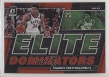 2019-20 Donruss Optic Elite Dominators Red Prizm 50/99 Giannis Antetokounmpo 8vc
