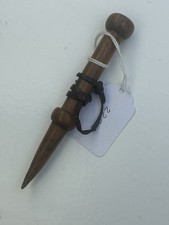 Marlinspike, Vintage Maritime sailor's fid with leather thong, Turned Hardwood,