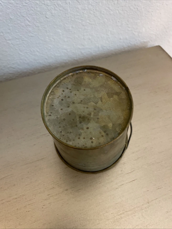 "Cubo galvanizado vintage pequeño de 4"" de alto capacidad aproximada de 590 ml" Foto 3 de 4