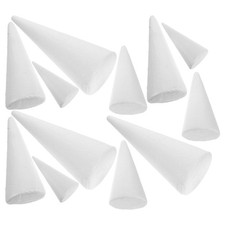 12PCS Christmas Foam Tree Cone - White Polystyrene Foam Cones for DIY Craft Art