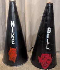 Vintage Cheerleading Megaphone Allen Red Devil Mascot and Personalized