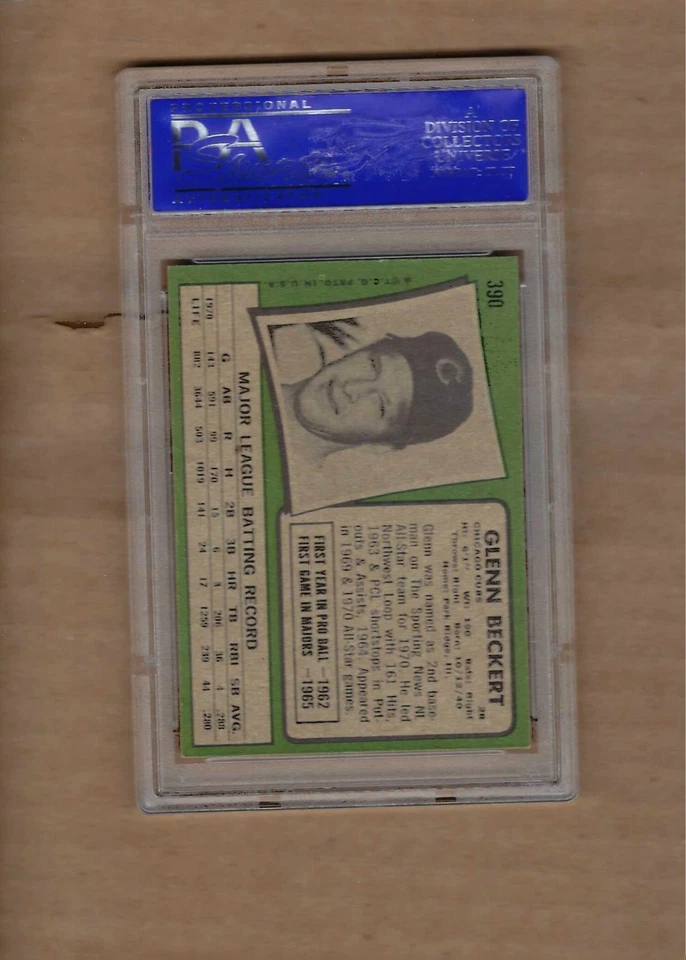 1971 Topps Glenn Beckert # 390 PSA 8 - Imagem 2 de 2