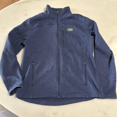 LL Bean Men s L Sweater Fleece Performance Jacket Regular Navy Blue Full Zip