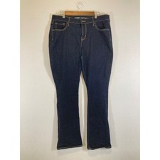 Classic Minimalist Old Navy Women 14 Long Dark Indigo Curvy Mid Rise Jeans
