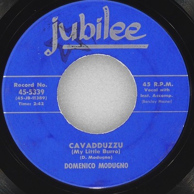 DOMENICO MODUGNO Cavadduzzu / Le Petit Reveil JUBILEE 45-5339 VG 45 1958 Chanson