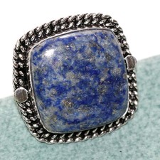 Lapis Lazuli 925 Silver Plated Ring US 7 Gift For Bestie Most Beautiful GW