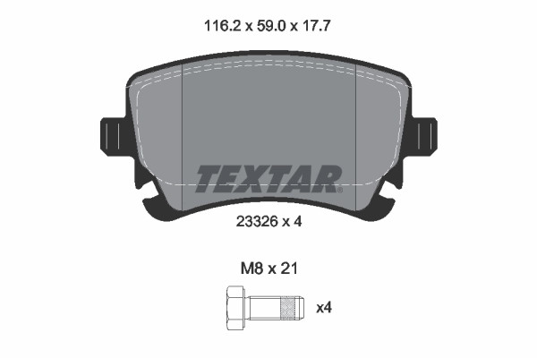 Plaquettes de frein Textar 2332611 pour frein à disque de Bentley Continental GT