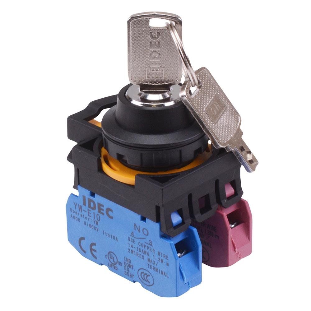 IDEC CW Series 3 Position 22.3mm Maintained Key Switch 1NO-1NC IP65