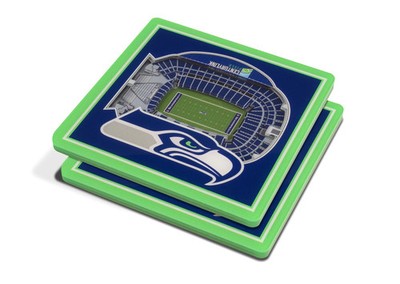 Seattle Seahawks 3D Stadium View NFL Untersetzer-Set (2 Stk.)