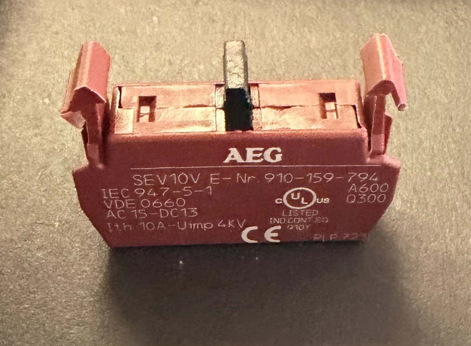 AEG SEV-10 1 N.O. Bloque de contacto Early Make. Compatible con GE P9B10VA Foto 3 de 4