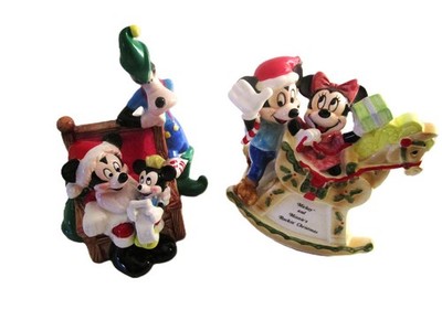 Disney Schmid Music Boxes Mickey & Minnie Rockin' Christmas & Merry Mickey Claus