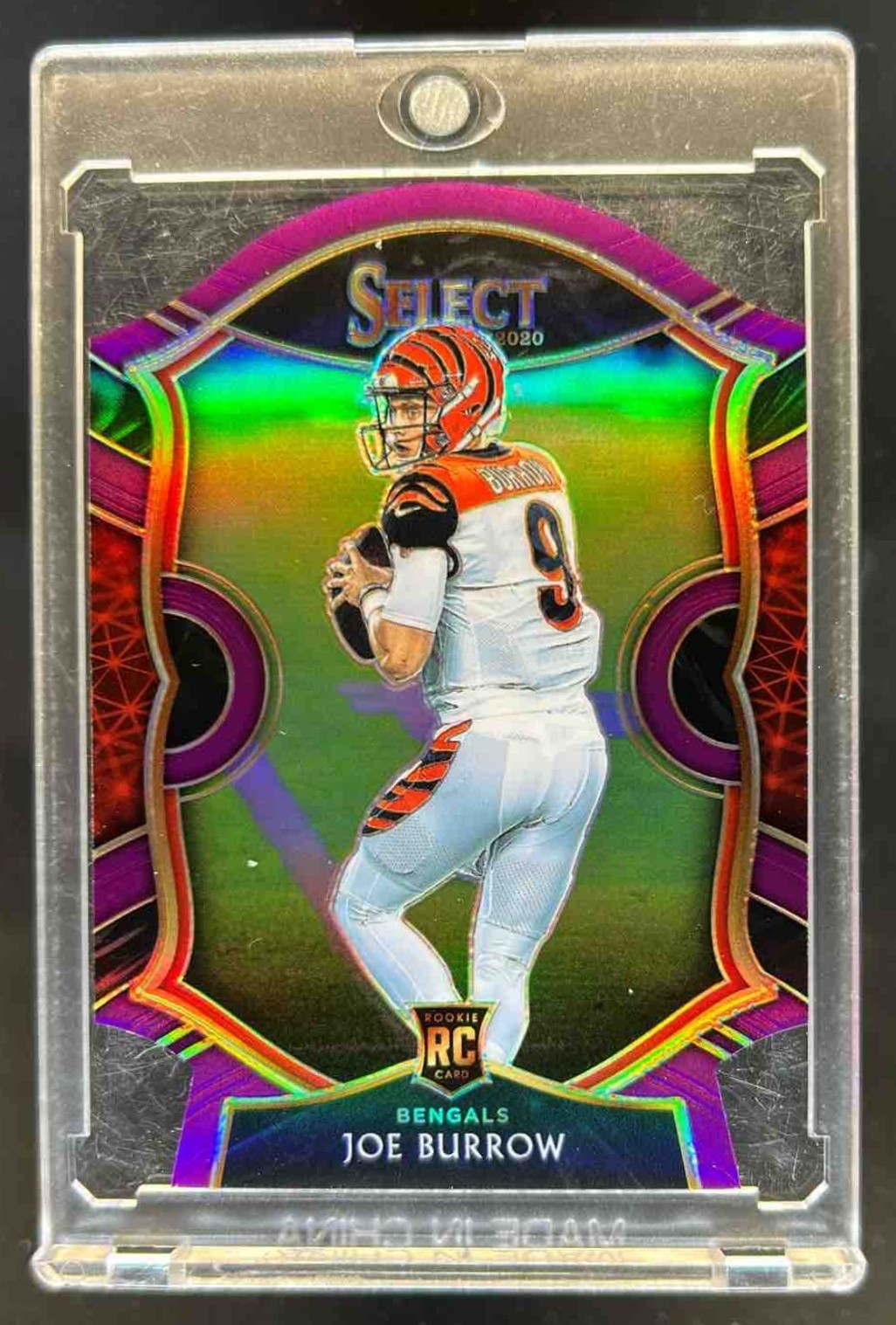 2020 Select Joe Burrow RC Purple Prizm Die Cut Concourse #46 Bengals