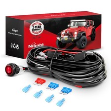 Nilight NI-WA 06 LED Light Bar Wiring Harness Kit 12V On Off Switch Harness Kit