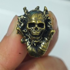 Brass Skull in the Palm Knife Bead Paracord Lanyard Beads For Knife Bracelet EDC