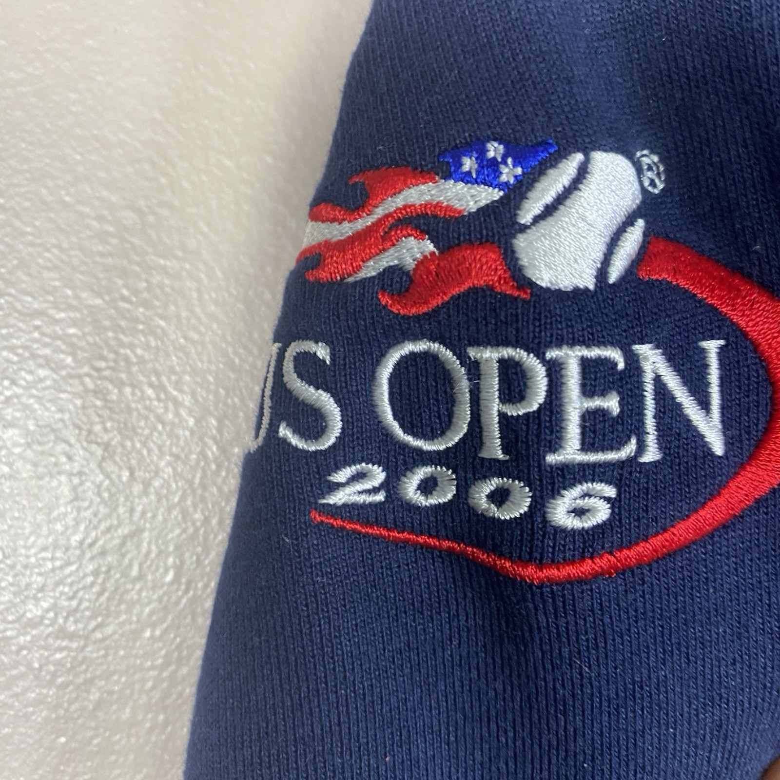 Felpa con cappuccio tennis Ralph Lauren US Open 2006 uomo taglia large blu big pony