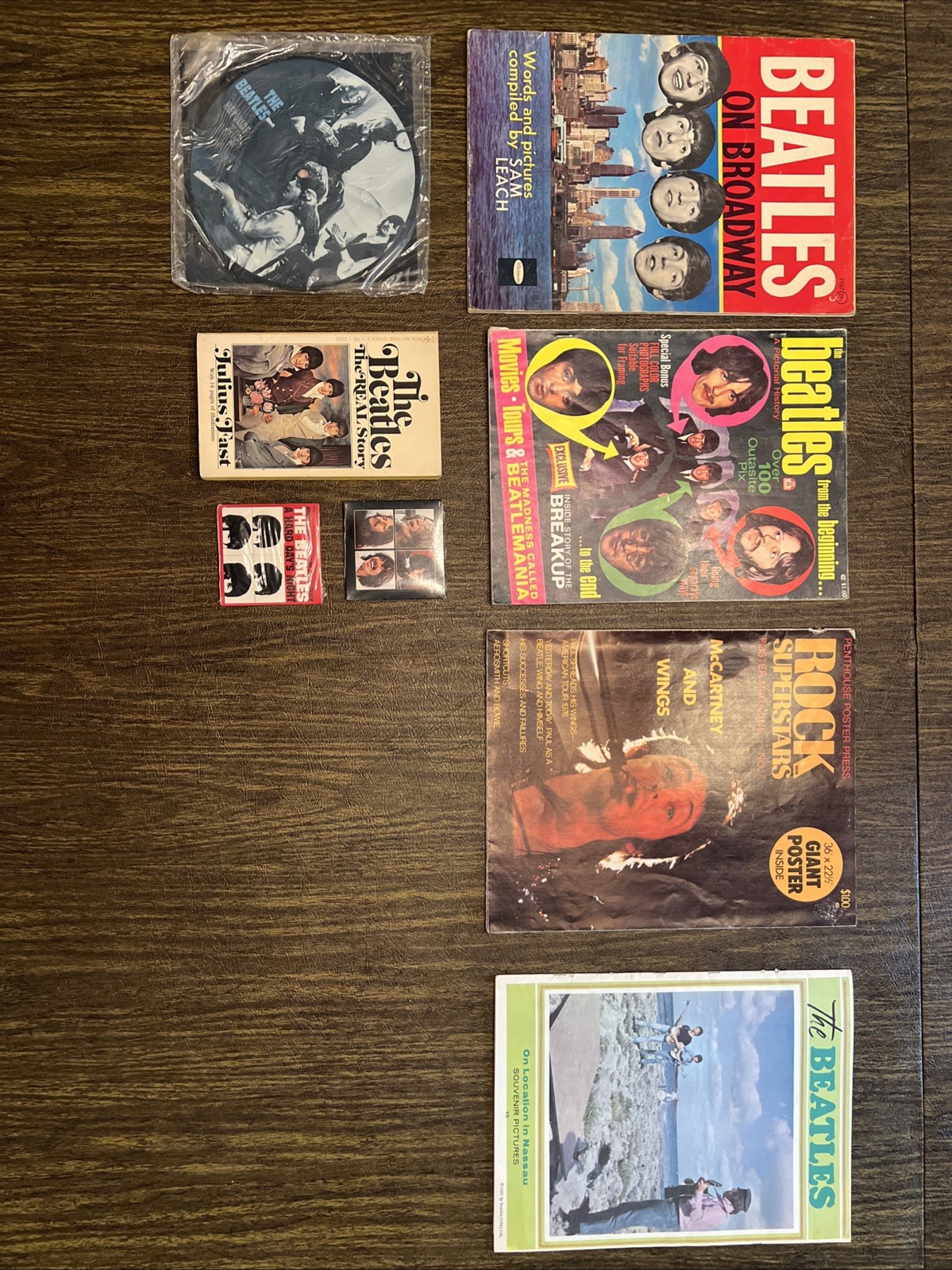 Beatles Memorabilia Lot – Magazines, Picture Disc, Cards, Book & Rare Apple Sleeve