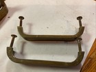 Two Art Deco Vintage Hardware “Step Down”  Brass Handles Pulls  . Orig. Screws — photo 4