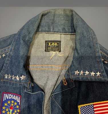 Vintage 1970s Lee Sanforized Denim Jacket 101-J Metal Star Studded