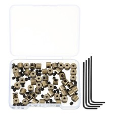 50Pcs Locking Pin Backs Pin Keepers Clasp 5mm with 4 Wrench, Copper