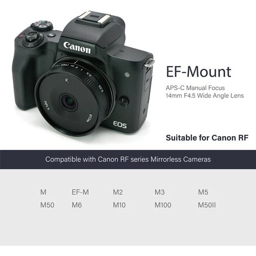 AstrHori 14mm f/4.5 Wide-Angle Fixed Aperture Lens  APS-C for Canon EOS-M Silver - Image 3 of 4