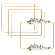 5 Pcs Dream Catcher Rings, 8 Inch Square Wreath Macrame Hoop Catcher Ring, Gold