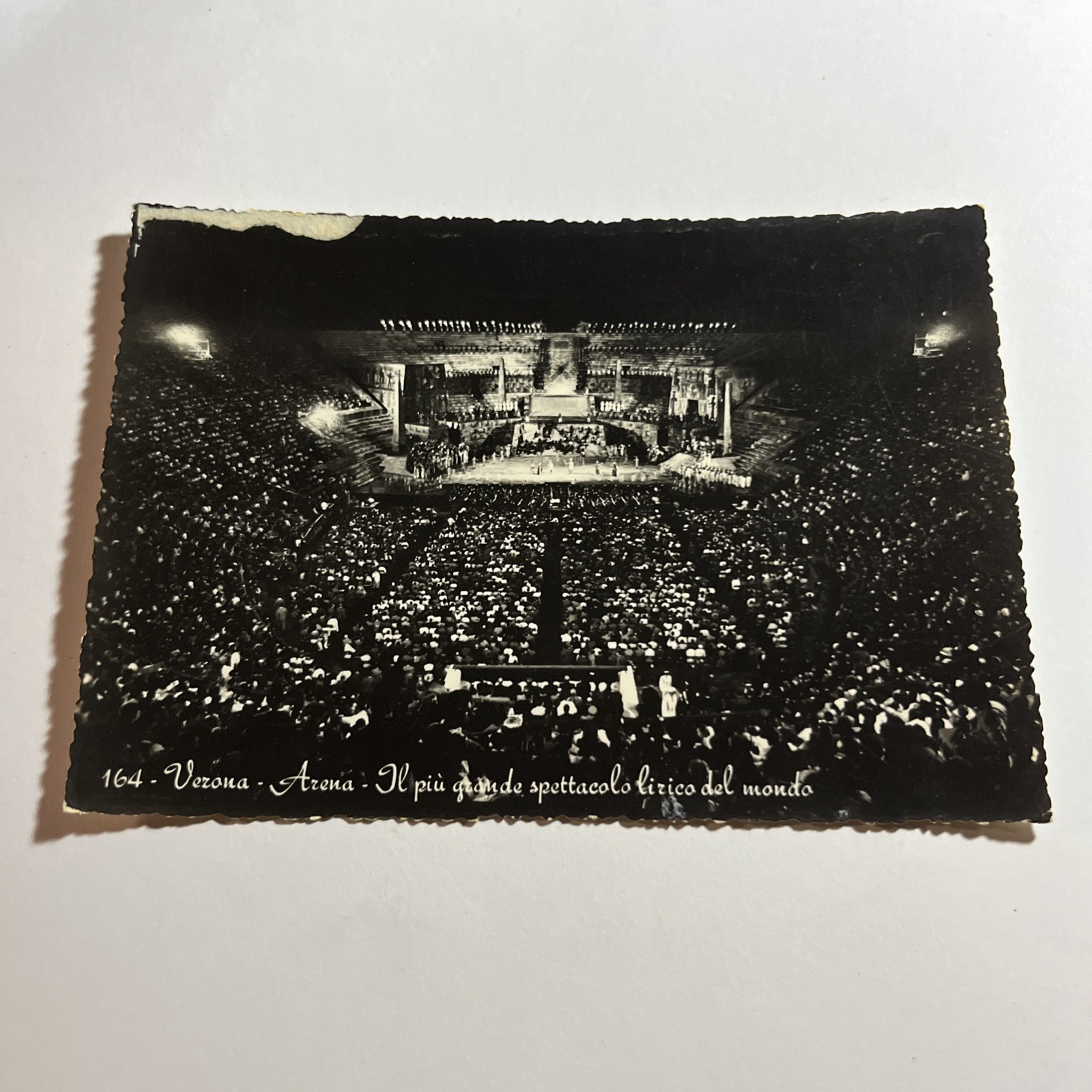 CARTOLINA  BIANCO E NERO -VERONA ARENA IL PIU' GRANDE SPETTACOLO DEL MONDO