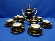 WEIMAR Porzellan Katharina Echt Kobalt Mokkaservice für 6 Personen