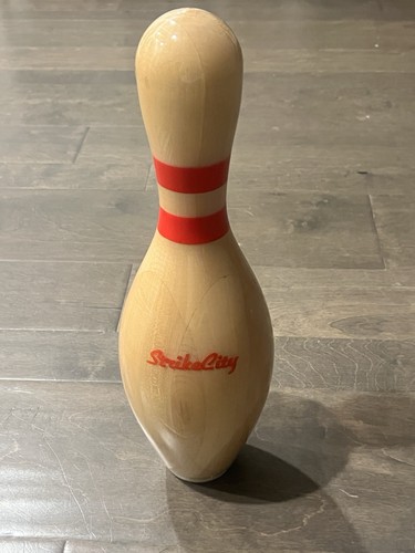 Vintage StrikeCity Charlotte NC Wooden Bowling Pin 15" Epicentre Souvenir Trophy