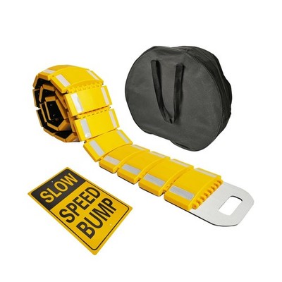 10ft Portable Speed Bump Plastic Humps with Slow Down Sign for Road Neighborh...