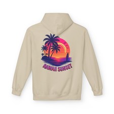 Hawaii Sunset Hoodie - Unisex Midweight Fleece, Beachwear, Vacation ... 