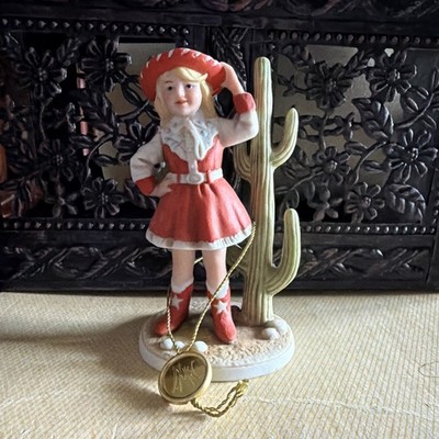 Vintage RECO The McClellands Cowgirl Cactus Western Figurine/ Figure Mint w/Tag