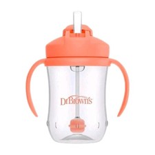 Dr Brown's Milestones Baby's First Straw Cup Sippy 6m 9oz/270ml Coral 1 Piece
