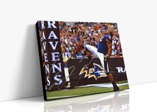 Football Autograph Canvas - Ray Lewis - Endzone King Celebration