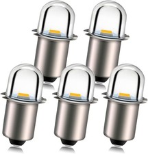 Ruiandsion LED Flashlight Bulb 18V P13.5S Base Socket Warm White LED Bulbs