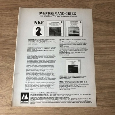 GRAM61 MAGAZINE ADVERT 11X8 NKF: JOHAN SVENDSEN & EDVARD GRIEG