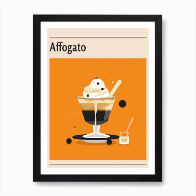 Affogato Midcentury Modern Poster Ein gerahmtes Wandbild Poster Leinwanddruck Bild