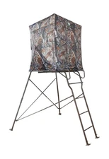 6 Foot Tripod Hunting Tower Blind, 2-Person Stand Elevated, 4' x 4' Platform ...