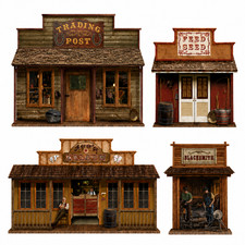 Beistle Insta-Theme Wild West Props Wall Decor Party Scene Set of 2 Western