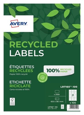 Avery bedruckbare, anpassbare recycelte Adressetiketten, Laserdrucker, 2