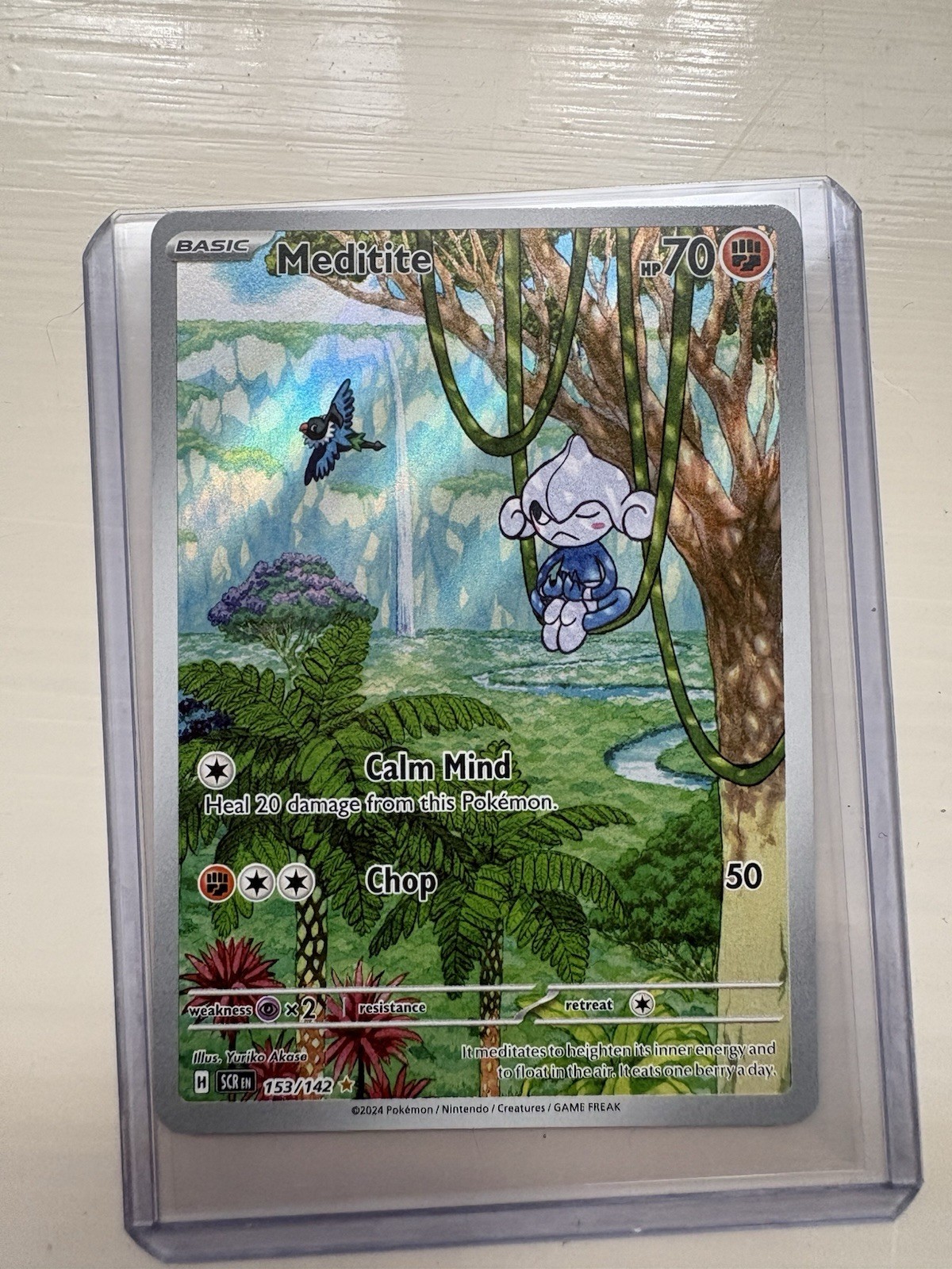 Meditite 153/142 Stellar Crown Illustration Rare NM Pokemon TCG Card