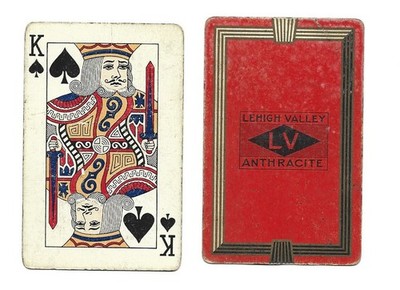 Lot of 2 Early Lehigh Valley Railroad playing cards