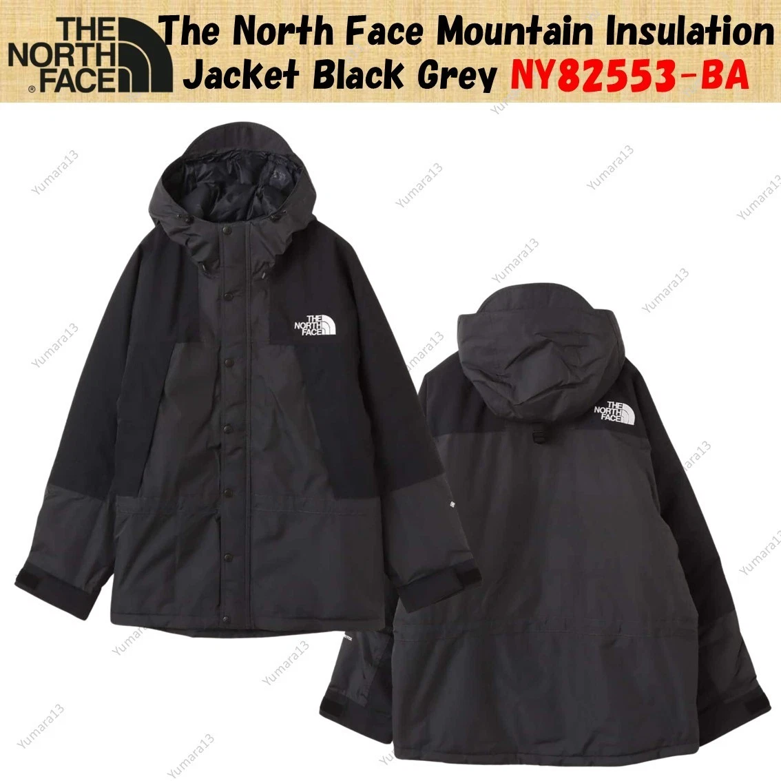 The North Face Mountain Insulation Jacket Black Grey NY82553-BA