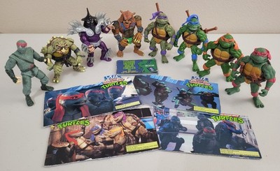 Teenage Mutant Ninja Turtles Vintage Movie Star Figures & Bio Cards! Lot of 8!!!