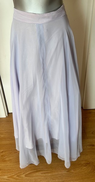 Lilac chiffon long party prom evening cocktail flared skirt - approx size 14